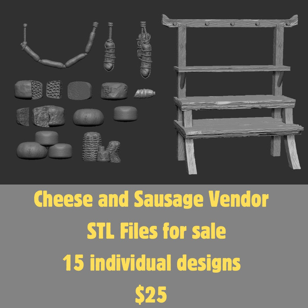 Cheese and Sausage Vendor - STL FILE ONLY